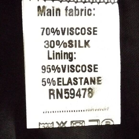 new LE RAGAZZE Maxi Dress, XS, Black, White/brown floral print, Ruffle shoulder - Picture 11 of 12